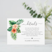 Tropische Wasserfarben Grüne Hochzeiten Begleitkarte (Stehend Vorderseite)