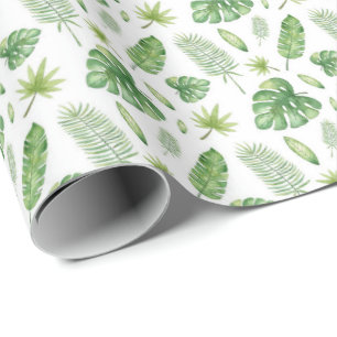 Tropische Wasserfarbenblätter Geschenkpapier