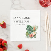 Tropische Wasserfarbenflache Hochzeit Serviette (Beispiel)