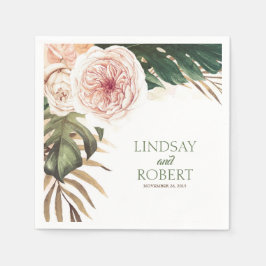 Tropische Wasserfarbenhochzeit Serviette