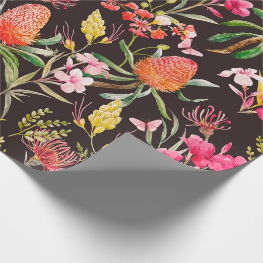 tropische Wasserfarbenmuster , Blume, Banken Geschenkpapier (Ecke)