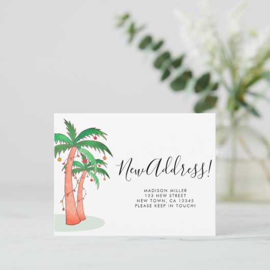 Tropische Wasserfarbenpalme Ankündigungspostkarte (Stehend Vorderseite)