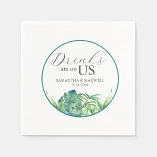 Tropische Wasserfarbenpalme Hochzeiten von Napkins Serviette