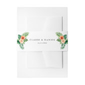 Tropische Wasserfarbenwelt Blühende Hochzeit Einladungsbanderole (Vorderseite Beispiel)