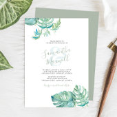 Tropische Wasserfarbenwelt Einladung zur Hochzeit