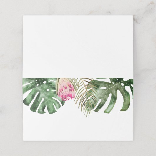 Tropische Wasserfarbenwelt Platzkarte (Außenseite Aufgefaltet)