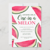 Tropische Wassermelone Wasserfarbe 1. Geburtstag Einladung (Vorderseite)