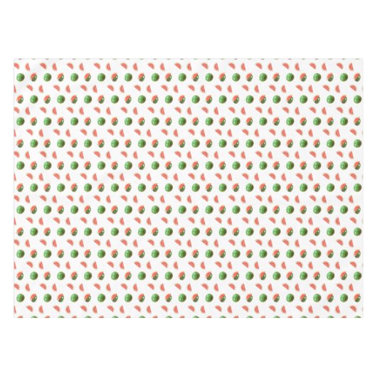 Tropische Wassermelonen auf weißem Tablett Tischdecke (Vorderseite (Horizontal))
