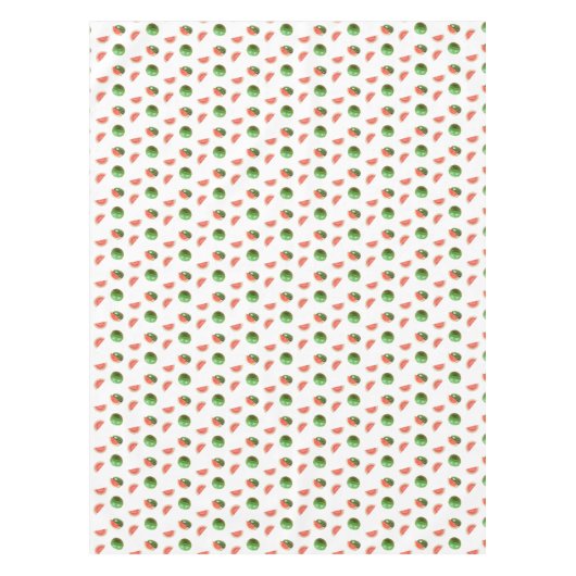 Tropische Wassermelonen auf weißem Tablett Tischdecke (Vorderseite)