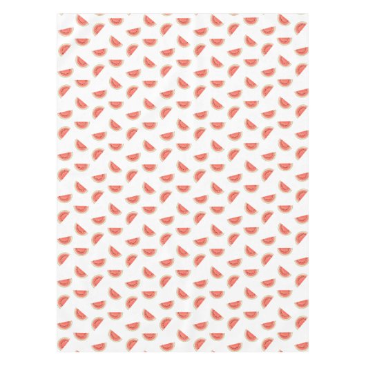 Tropische Wassermelonen-Scheiben auf weißem Tablet Tischdecke (Vorderseite)
