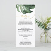 Tropische Wasserpalme + Goldhochzeit Menükarte (Stehend Vorderseite)