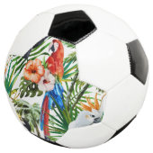 tropische Wasservögel und Blattmuster Fußball (Dreiviertel)