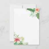 Tropische Watercolor-Blumen danken Ihnen, Hochzeit Dankeskarte (Rückseite)