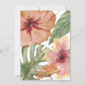 Tropische Watercolor-Hochzeit in Einladung (Rückseite)