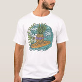 Tropische Wave Ananas Surf Beach Sommer T-Shirt (Vorderseite)