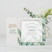 Tropische Wedel-Abschlussball-Einladung Einladung (Stehend Vorderseite)