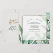 Tropische Wedel-Abschlussball-Einladung Einladung (Vorne/Hinten)
