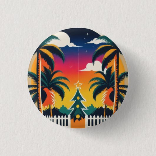 Tropische Weihnachten Button (Vorderseite)