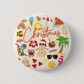 Tropische Weihnachten Button (Vorderseite)