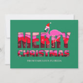 Tropische Weihnachten Florida Pink Flamingo Custom (Vorderseite)