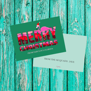 Tropische Weihnachten Florida Pink Flamingo Custom