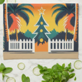 Tropische Weihnachten Geschirrtuch (Gefaltet)