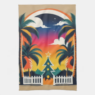 Tropische Weihnachten Geschirrtuch