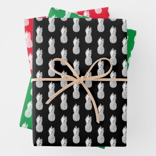 Tropische Weihnachten im Juli Ananas Druck Geschenkpapier Set (Beispiel)