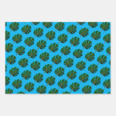 Tropische Weihnachten im Juli Monstera-Blattmuster Geschenkpapier Set (Vorderseite 3)