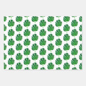 Tropische Weihnachten im Juli Monstera-Blattmuster Geschenkpapier Set (Vorderseite 2)