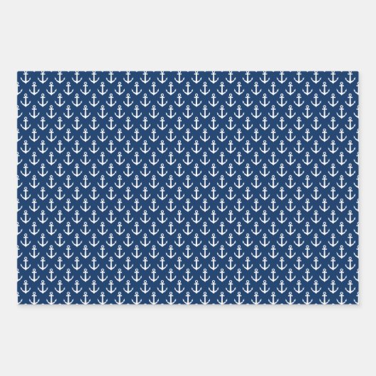 Tropische Weihnachten im Juli nautisches Ankermust Geschenkpapier Set (Vorderseite 2)