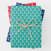 Tropische Weihnachten im Juli nautisches Ankermust Geschenkpapier Set (Beispiel)