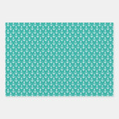 Tropische Weihnachten im Juli nautisches Ankermust Geschenkpapier Set (Vorderseite)