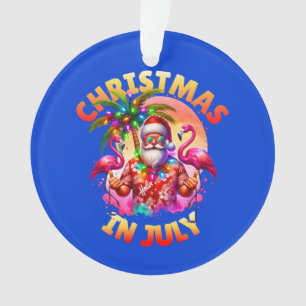 Tropische Weihnachten im Juli Palmen Bäume & Flami Ornament