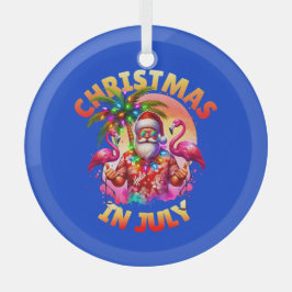 Tropische Weihnachten im Juli Palmen Bäume & Flami Ornament Aus Glas