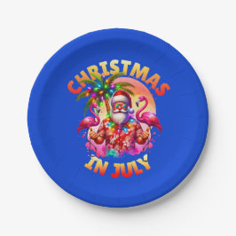 Tropische Weihnachten im Juli Palmen Bäume & Flami Pappteller