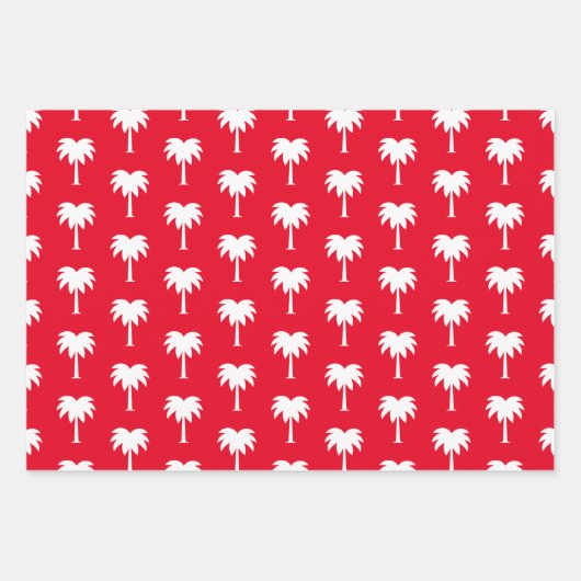 Tropische Weihnachten im Juli Palmenmuster Geschenkpapier Set (Vorderseite 3)