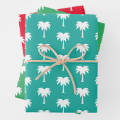 Tropische Weihnachten im Juli Palmenmuster Geschenkpapier Set (Beispiel)
