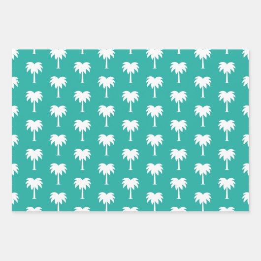 Tropische Weihnachten im Juli Palmenmuster Geschenkpapier Set (Vorderseite)