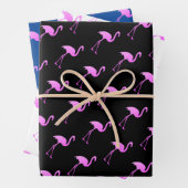 Tropische Weihnachten im Juli rosa Flamingo-Muster Geschenkpapier Set (Beispiel)