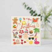 Tropische Weihnachten Karte (Stehend Vorderseite)