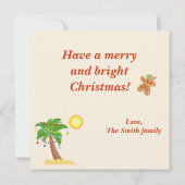 Tropische Weihnachten Karte (Rückseite)