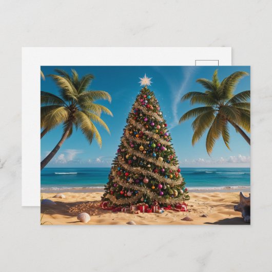 Tropische Weihnachten mit dekoriertem Baum am Stra (Vorne/Hinten)