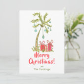 Tropische Weihnachten mit Palmen Tree präsentiert (Stehend Vorderseite)