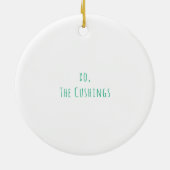 Tropische Weihnachten mit Palmen Tree präsentiert  Keramik Ornament (Hinten)