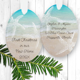 Tropische Weihnachten Neues Zuhause Coastal Thema Ornament