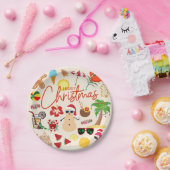 Tropische Weihnachten Pappteller (Party)