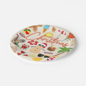 Tropische Weihnachten Pappteller (Schrägansicht)