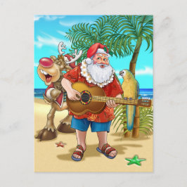Tropische Weihnachten, Santa am Strand Feiertagspostkarte