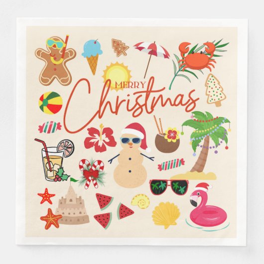 Tropische Weihnachten Serviette (Vorderseite)